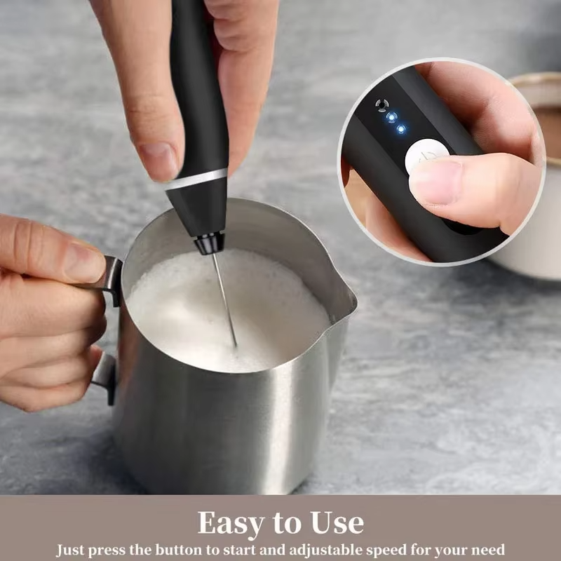 Rechargeable Electric Coffee Frother | 3-Speed USB Handheld Milk Foamer & Mixer