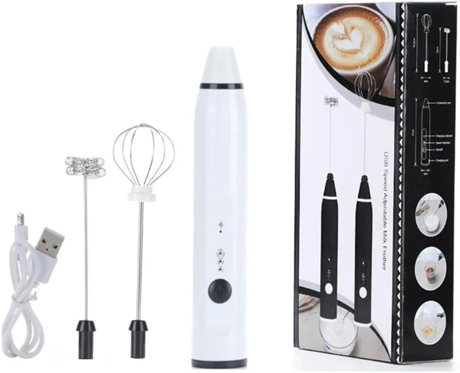 Rechargeable Electric Coffee Frother | 3-Speed USB Handheld Milk Foamer & Mixer