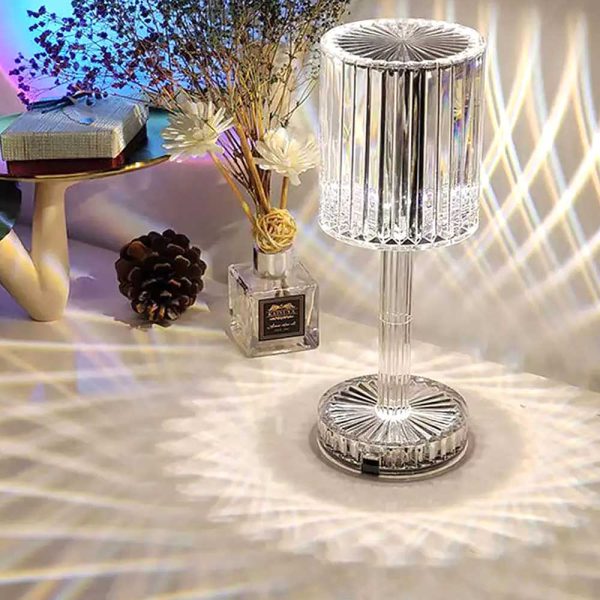 Rgb Crystal Touch Table Lamp, Led Night Light Bedside Lamp