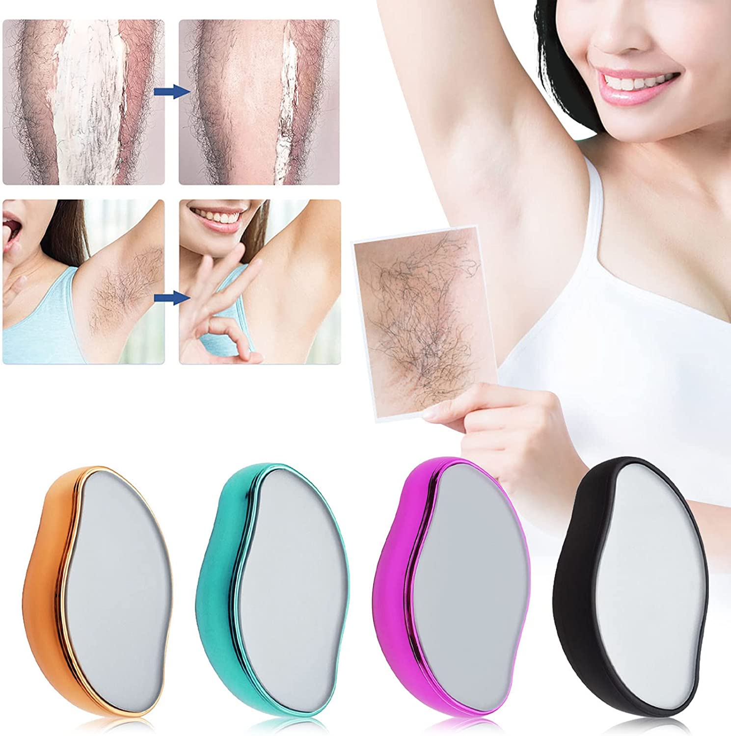 Premium Crystal Hair Removal Eraser – Painless, Reusable & Eco-Friendly Body Epilator | Magic Exfoliating Hair Remover for Smooth Skin