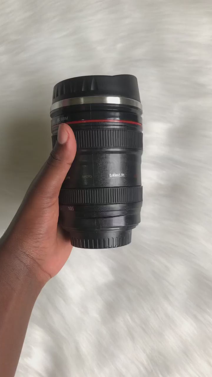 Camera Lens Coffee Mug with Lid – Unique Photography Gift | Winter Chills Collection