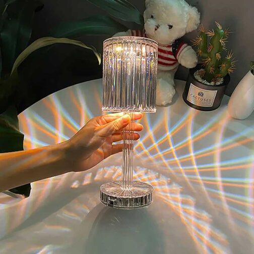 Rgb Crystal Touch Table Lamp, Led Night Light Bedside Lamp